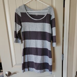 Mossimo Supply Co. Gray and Brown Striped Tunic